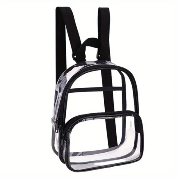 Clear - Transparent Small Backpack W/ Black Straps -Security Approved - NWT - Picture 2 of 6